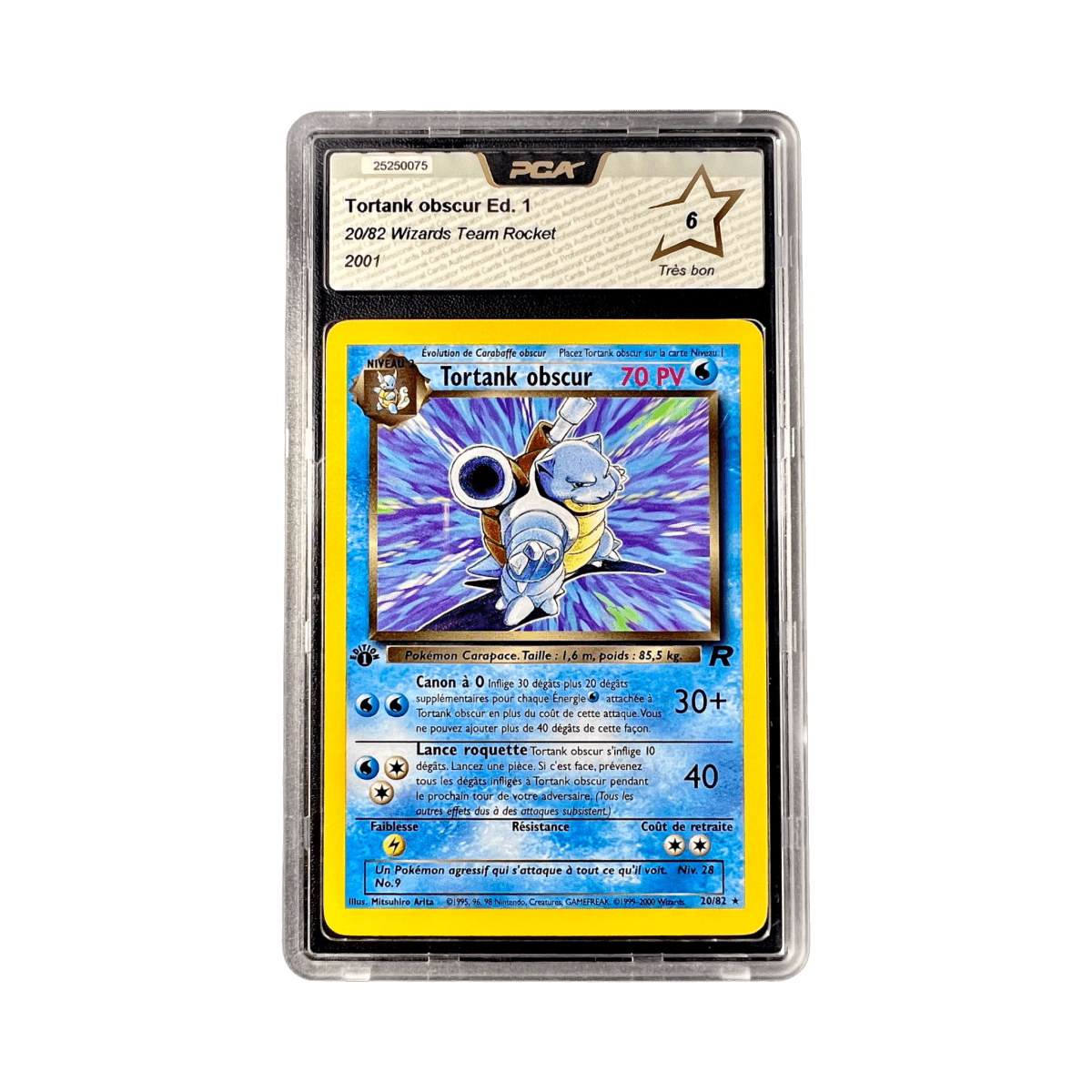pokémon - TORTANK OBSCUR 20/82 ED 1 TEAM ROCKET NON HOLO PCA 6 - Cartes gradées acheter des produits pokémon chez le repaire du collectionneur