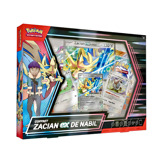 COFFRET POKÉMON FRANÇAIS ZACIAN EX DE NABIL - Lerepaireducollectionneur - item FR