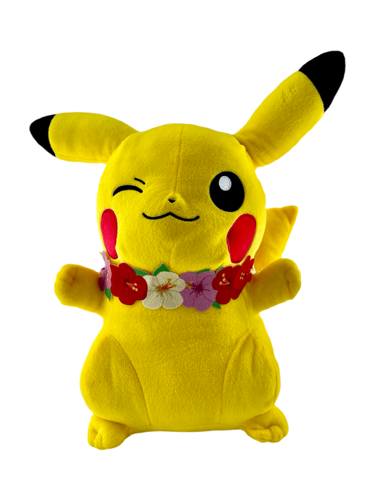 PELUCHE POKÉMON PIKACHU XL COLLIER FLEUR - Lerepaireducollectionneur - Peluche