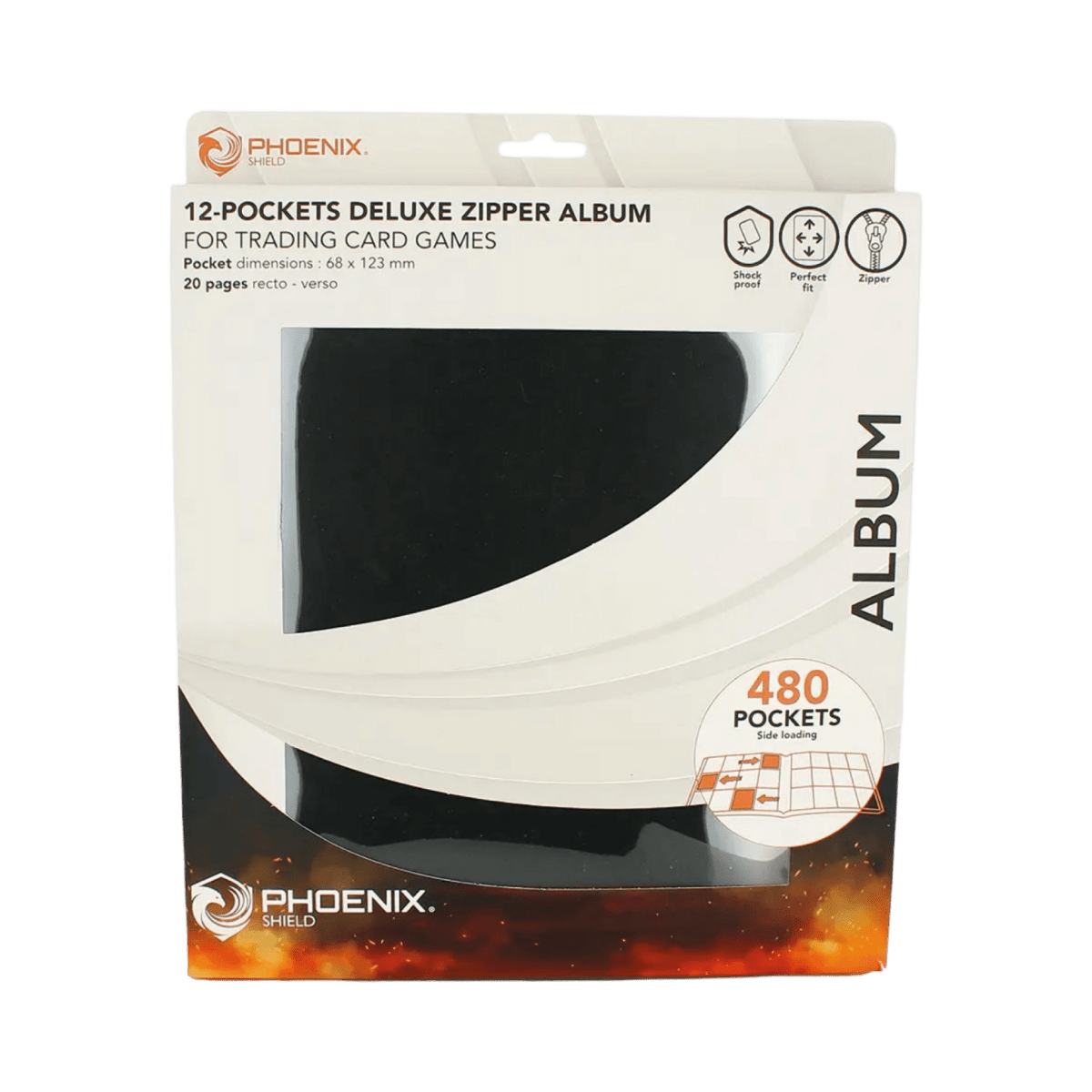 pokémon - CLASSEUR ZIP 480 CARTES 12 POCHETTES PHŒNIX SHIELD NOIR - acheter des produits pokémon chez le repaire du collectionneur