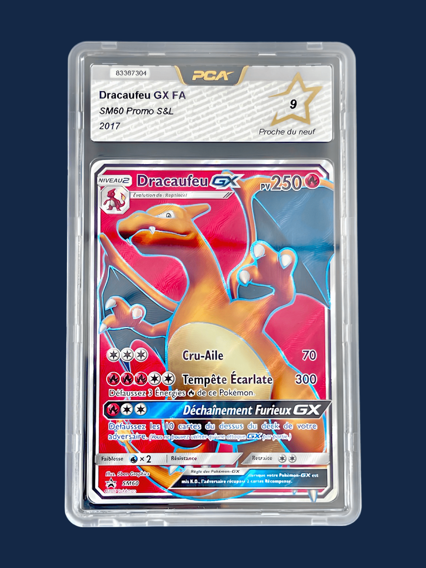 DRACAUFEU GX FA SM60 Promo Soleil Et Lune PCA 9 2017 FR - Lerepaireducollectionneur - Cartes gradées
