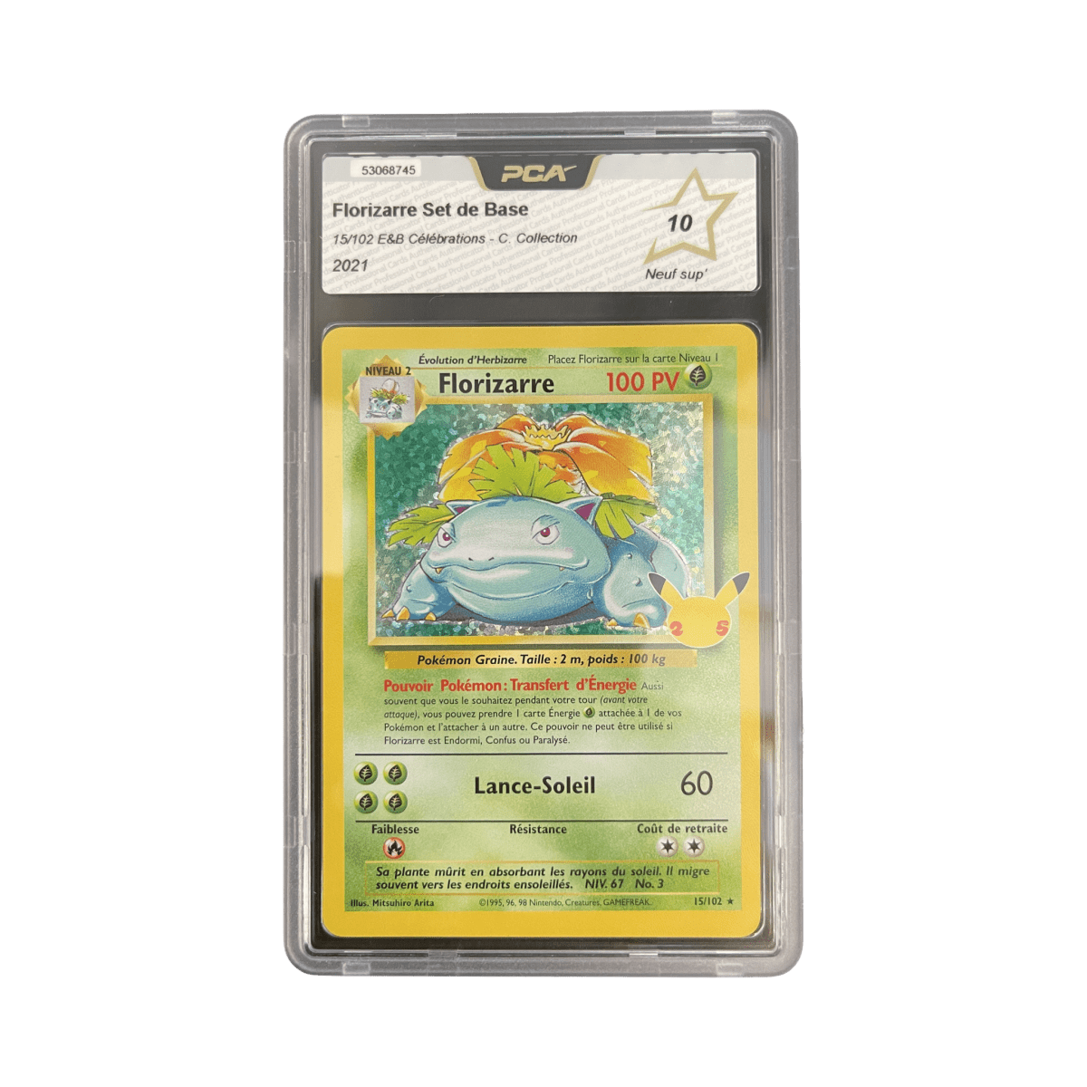 pokémon - Carte Gradée PCA 10 Florizarre célébration 15/102 - Cartes gradées acheter des produits pokémon chez le repaire du collectionneur