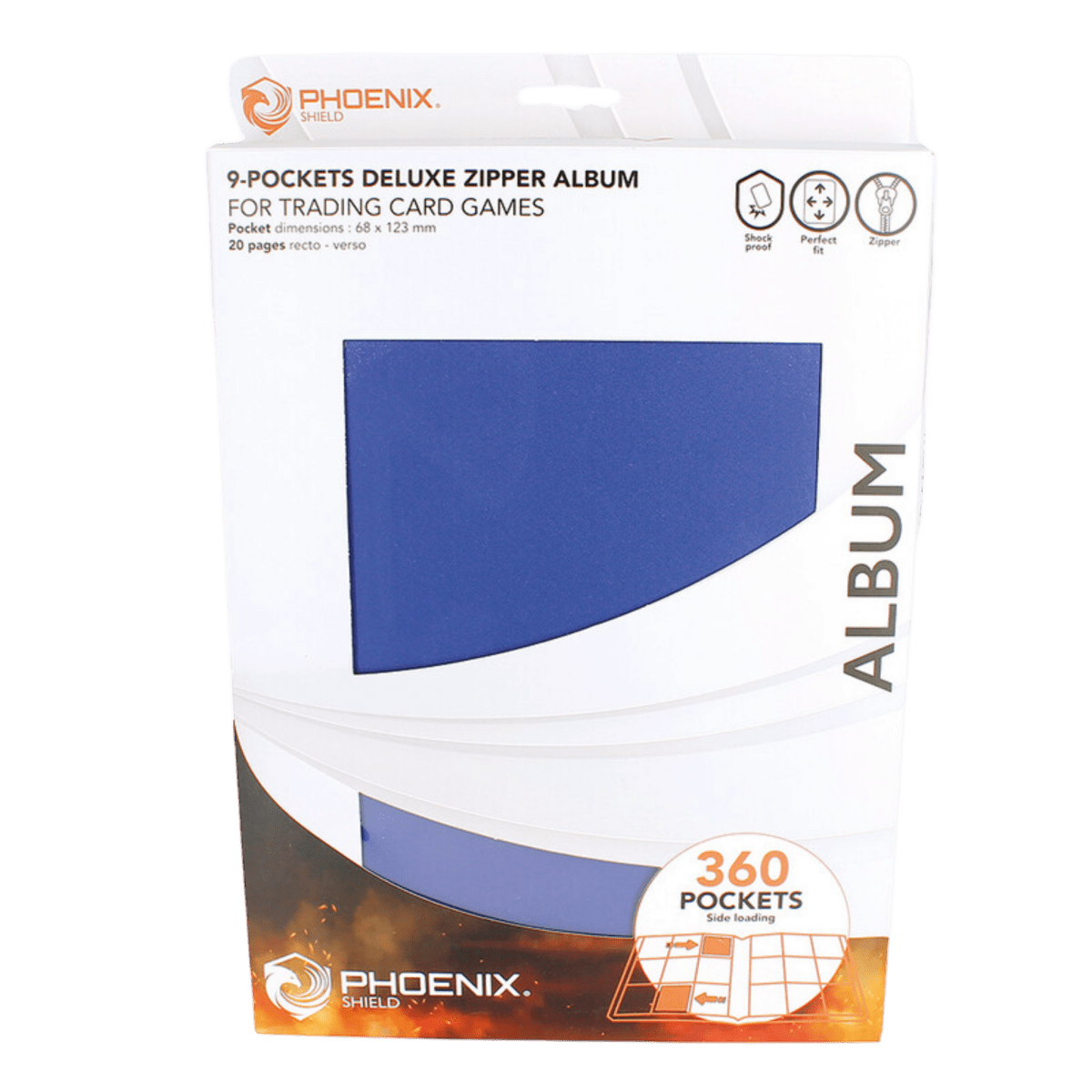 pokémon - CLASSEUR ZIP 360 CARTES 9 POCHETTES PHŒNIX SHIELD BLEU - acheter des produits pokémon chez le repaire du collectionneur