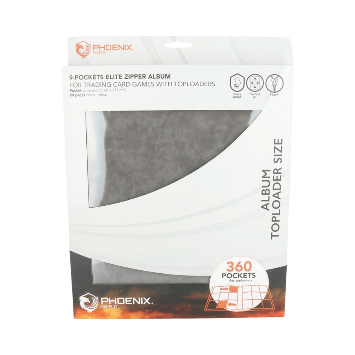 pokémon - Classeur Zip 360 Toploader 9 Pochettes Phœnix Shield Gris - acheter des produits pokémon chez le repaire du collectionneur