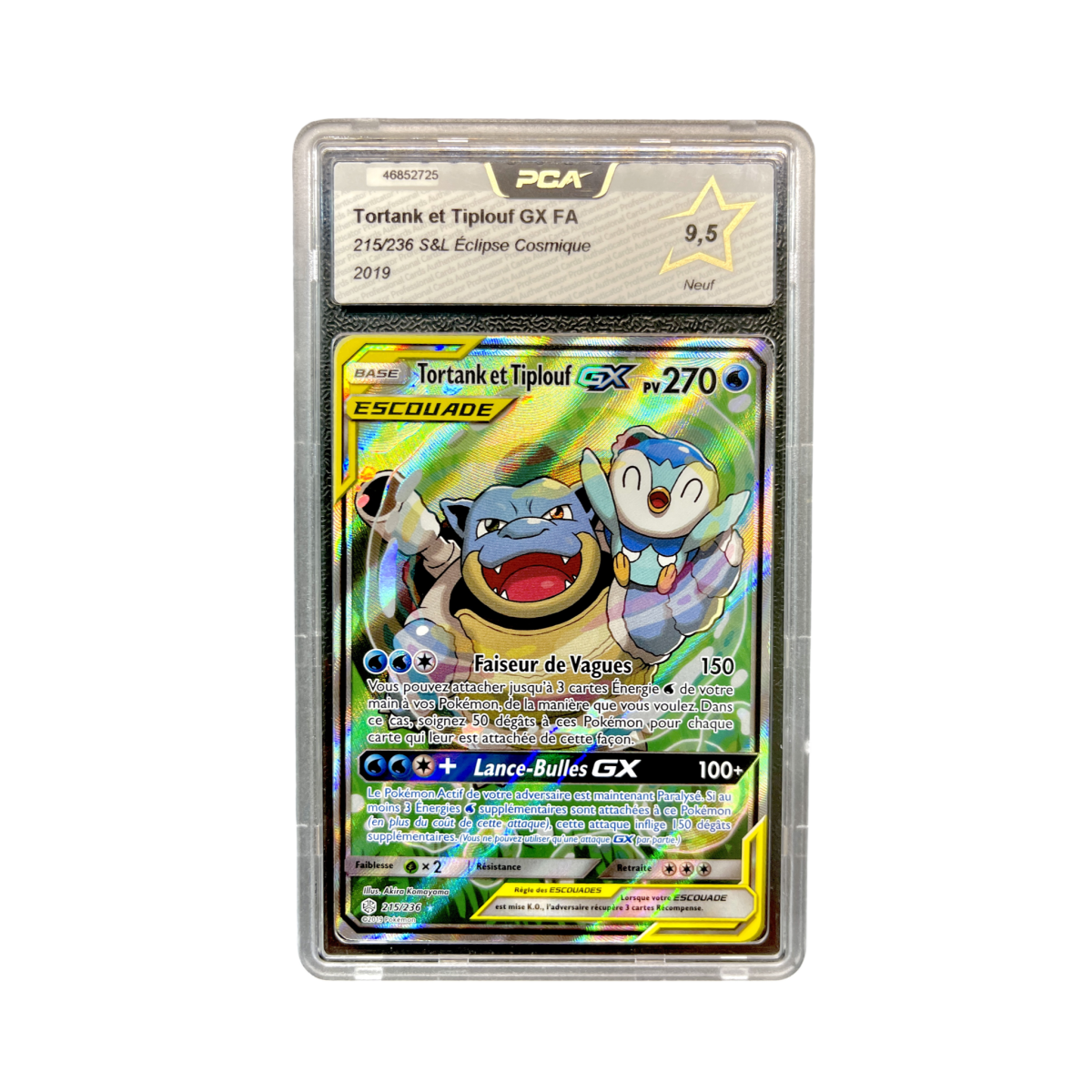 pokémon - Tortank et tiplouf GX 215/236 eclipse cosmique PCA 9.5 - Cartes gradées acheter des produits pokémon chez le repaire du collectionneur